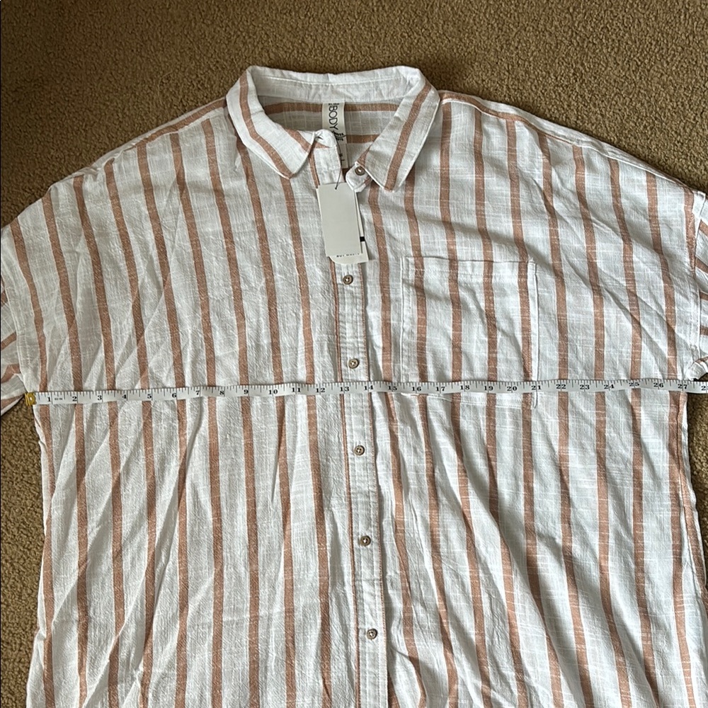 NWT Cotton-On Body White and Tan Striped Beach Cover Up Size XL - Picture 9 of 10